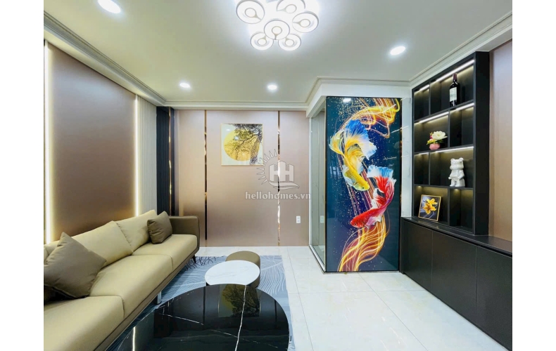Nhà đẹp 1 lửng, 3 lầu, hẻm xe hơi 5m gần bờ kênh Tham Lương, P.15, Gò Vấp, 4x13m, 6 tỷ 900