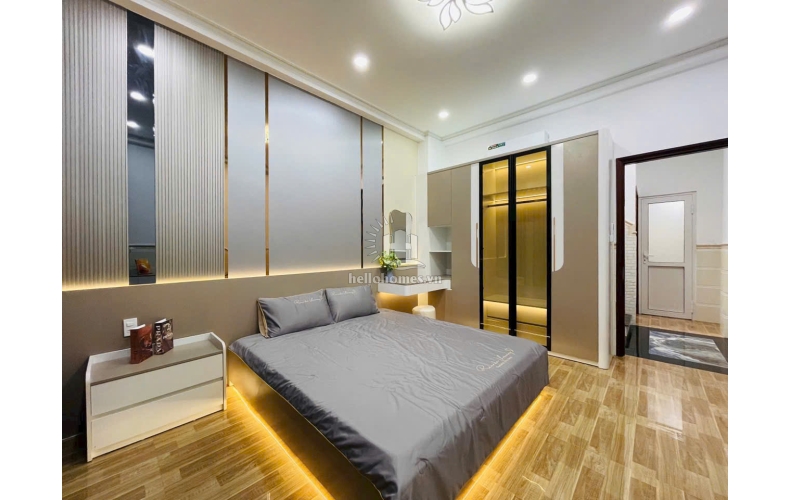 Nhà đẹp 1 lửng, 3 lầu, hẻm xe hơi 5m gần bờ kênh Tham Lương, P.15, Gò Vấp, 4x13m, 6 tỷ 900