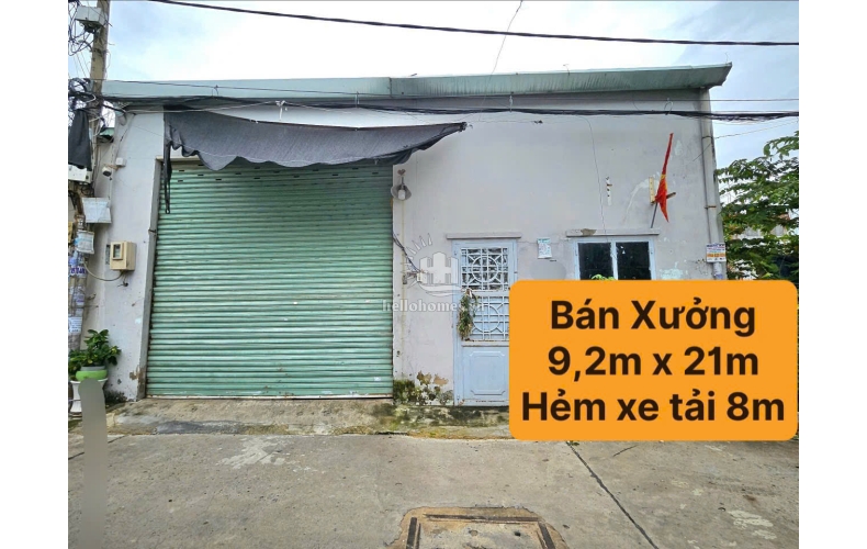 Bán xưởng đường Đông Hưng Thuận 02, Quận 12, 9,2x21m, đường 8m, 10 tỷ